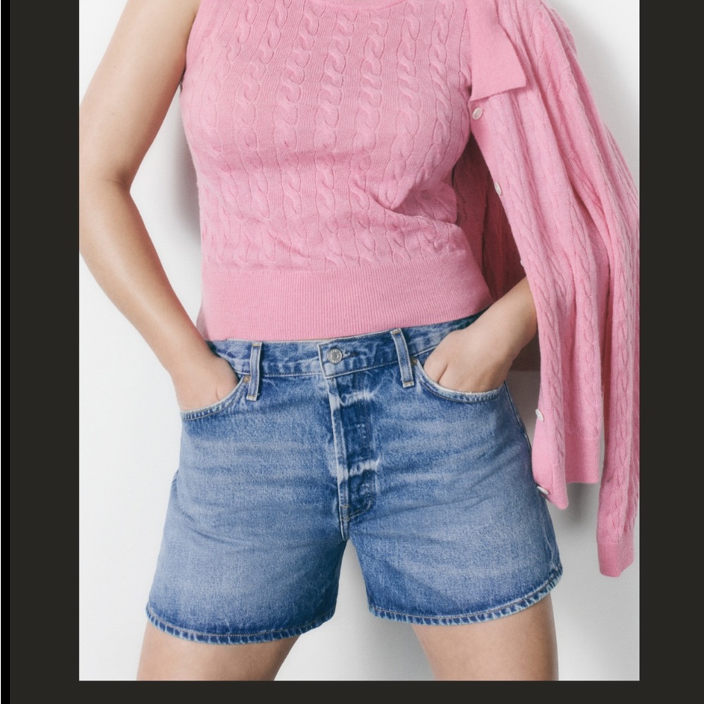 Agolde Light Blue Denim Jean Shorts